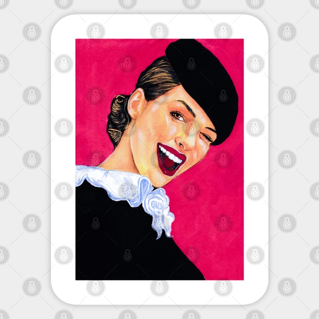 Anne Hathaway Sticker by Svetlana Pelin